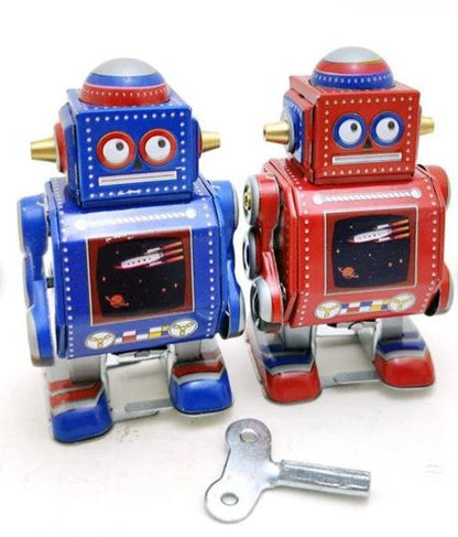 Collectable Vintage Classic Wind-up Metal Tin Toys MS524 Mechanical Robot 2 Colours