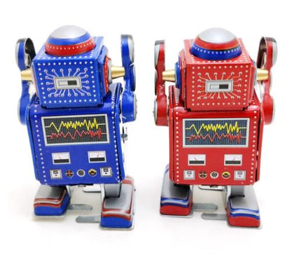 Collectable Vintage Classic Wind-up Metal Tin Toys MS524 Mechanical Robot 2 Colours