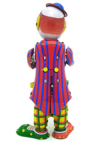 Collectable Vintage Classic Wind-up Metal Tin Toys MS363 Circus Clown Drummer Robot