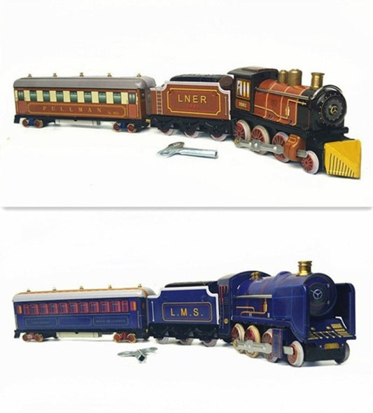 Collectable Vintage Classic Wind-up Metal Tin Toys MS440/MS441 L.M.S. & LNER Retro Pullman Train 2 Colours