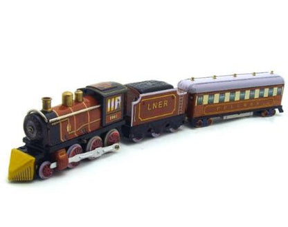 Collectable Vintage Classic Wind-up Metal Tin Toys MS440/MS441 L.M.S. & LNER Retro Pullman Train 2 Colours