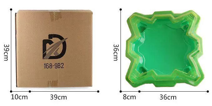 Spinning Top Battles Arena Stadium Platform 36x36x7.5 cm Green