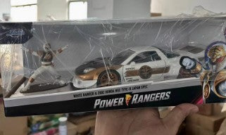 Collectables Diecast Jada Power Rangers White Ranger & Honda NSX Type-R 1:24