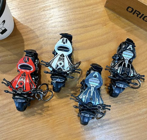 Miniature Cruiser Motorcycle Pull-Back Toys Keychain Gifts 4 Colours