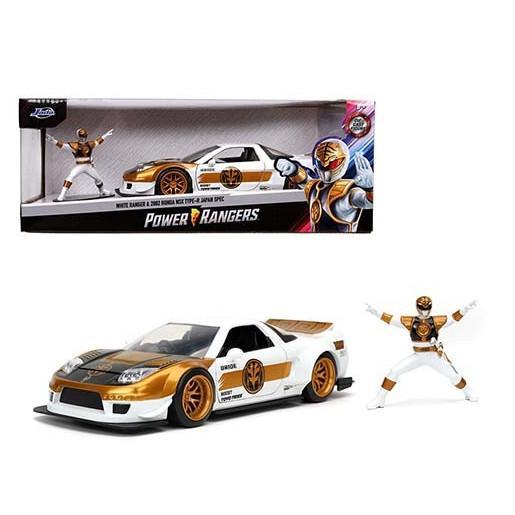 Collectables Diecast Jada Power Rangers White Ranger & Honda NSX Type-R 1:24