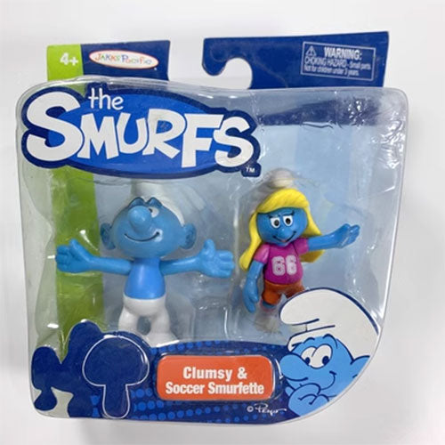 COLLECTABLES JAKKS PACIFIC CLUMSY & SOCCER SMURFETTE 2.5" FIGURE