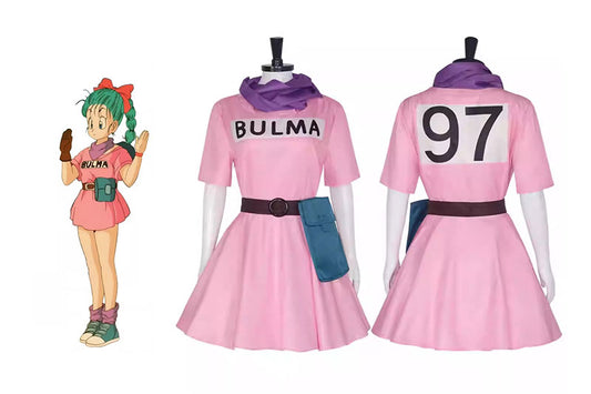 Cosplay Dargon Ball Bulma Costume Set S-3XL Unisex Adult & Kids