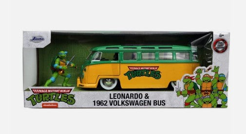 Collectables Diecast Jada Teenage Mutant Ninja Turtles Leonardo & 1962 Volkswagen Bus 1:24