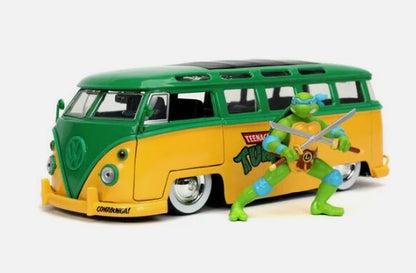 Collectables Diecast Jada Teenage Mutant Ninja Turtles Leonardo & 1962 Volkswagen Bus 1:24