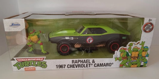 Collectables Diecast Jada  Teenage Mutant Ninja Turtles Raphael & 1967 CHEVROLET CAMARO 1:24