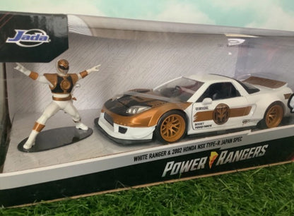 Collectables Diecast Jada Power Rangers White Ranger & Honda NSX Type-R 1:24