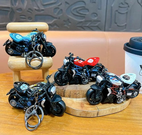 Miniature Street Sports Bikes Motorcycle Pull-Back Toys Keychain Gifts 4 Colours