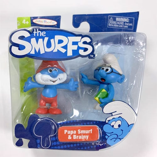 COLLECTABLES JAKKS PACIFIC PAPA SMURF & BRAINY 2.5" FIGURE