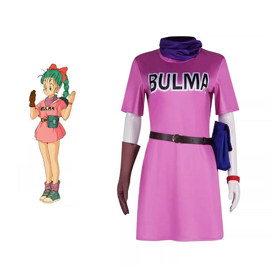 Cosplay Dargon Ball Bulma Costume Set S-3XL Unisex Adult