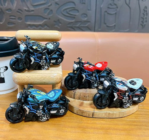 Miniature Street Sports Bikes Motorcycle Pull-Back Toys Keychain Gifts 4 Colours