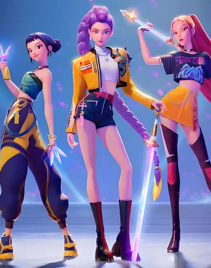 Cosplay K-Pop Demon Hunters Zoey Costume Set S-3XL Unisex Adult & Kids