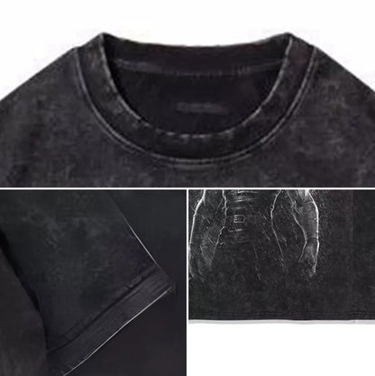 FIST OF THE NORTH STAR ANIMATION VINTAGE-WASH OVERSIZED T-SHIRT SIZE S-3XL BLACK COTTON UNISEX