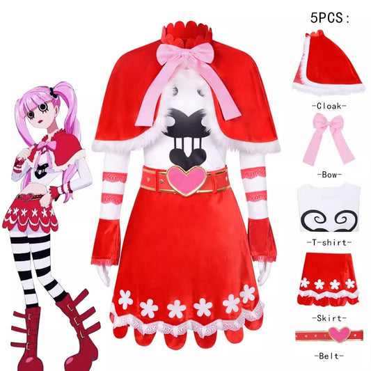 Cosplay One Piece Perona Ghost Princess Costume Set XS-3XL Adult