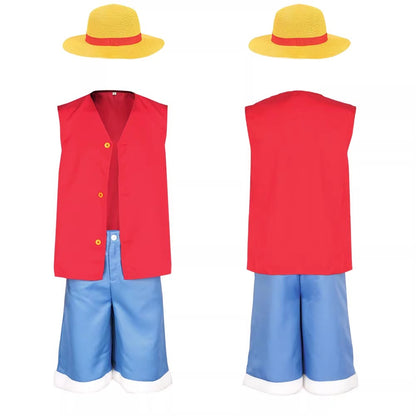 Cosplay One Piece Monkey D. Luffy Costume Set 110-150 / S-3XL Unisex Adult & Kids