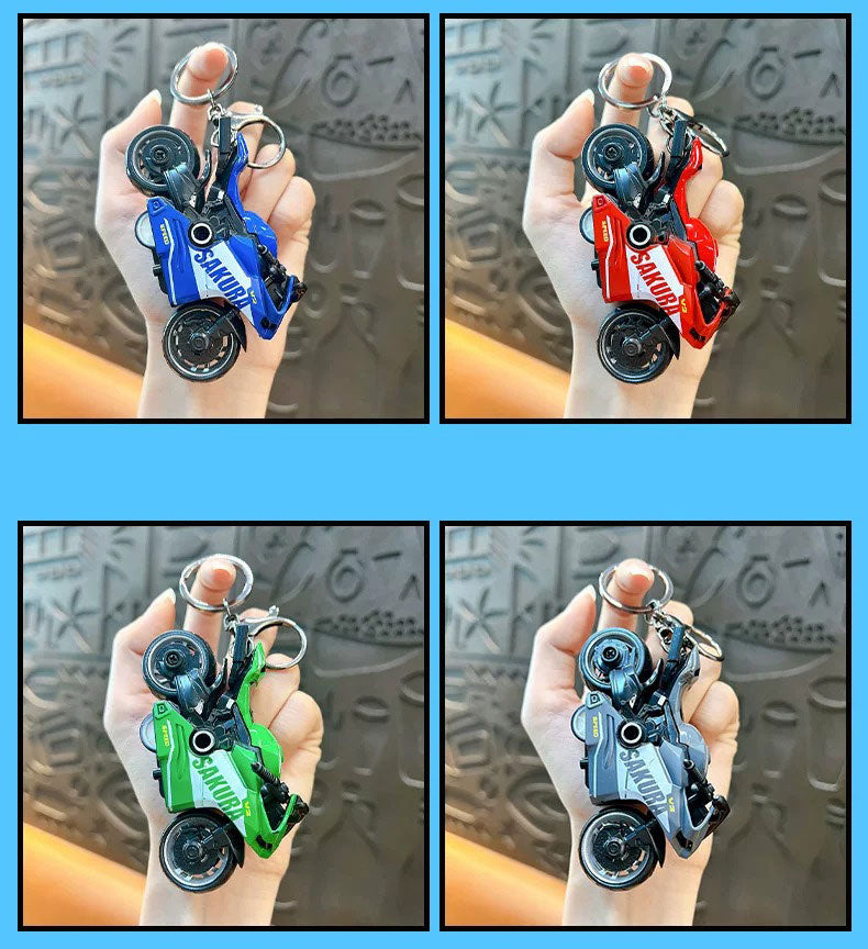 Miniature Sakura Speed V2 Sports Bikes Motorcycle Pull-Back Toys Keychain Gifts 4 Colours