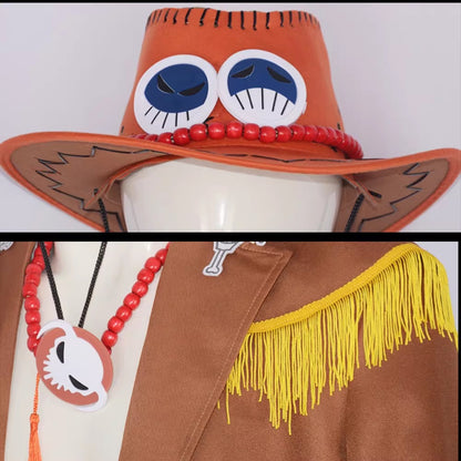 Cosplay One Piece Portgas D. Ace Costume Set XS-3XL Adult