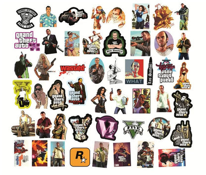 Grand Theft Auto Pack Of Waterproof Vinyl Stickers 50-piece