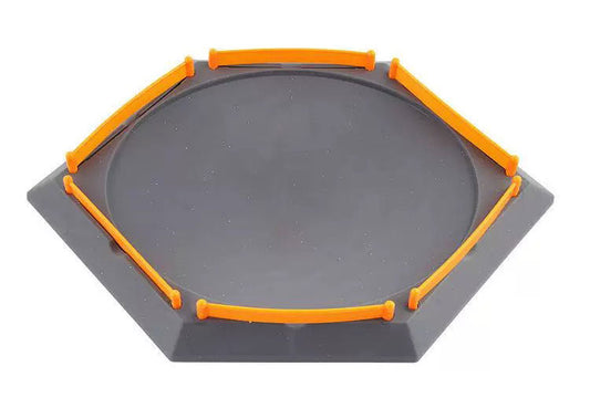 Spinning Top Battles Hexagonal Arena Stadium Platform 31x21 cm Grey