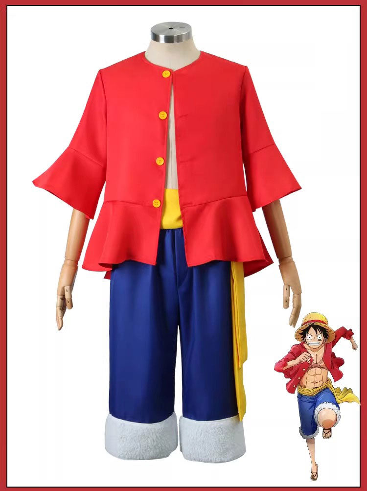 Cosplay One Piece Monkey D. Luffy Costume Set XS-3XL Unisex Adult & Kids