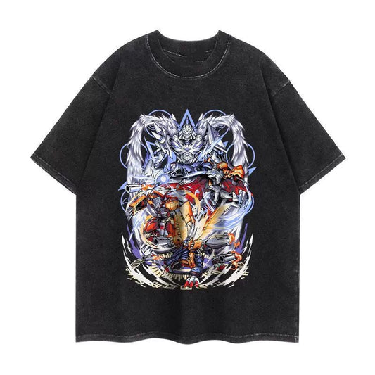 DIGIMON OMEGAMON ANIMATION VINTAGE-WASH OVERSIZED T-SHIRT SIZE S-3XL BLACK COTTON UNISEX R06566