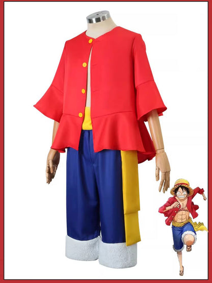 Cosplay One Piece Monkey D. Luffy Costume Set XS-3XL Unisex Adult & Kids