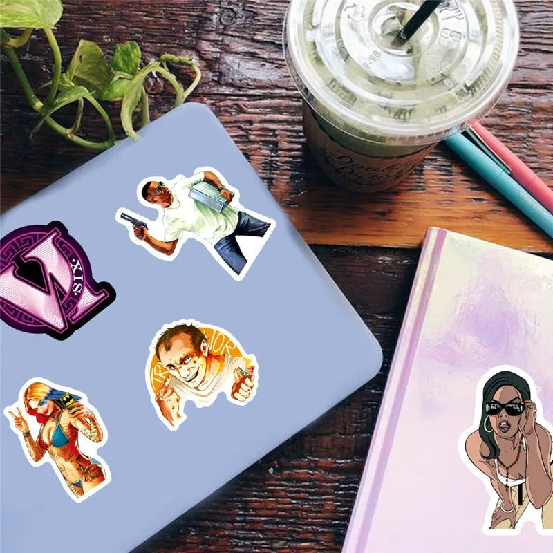 Grand Theft Auto Pack Of Waterproof Vinyl Stickers 50-piece