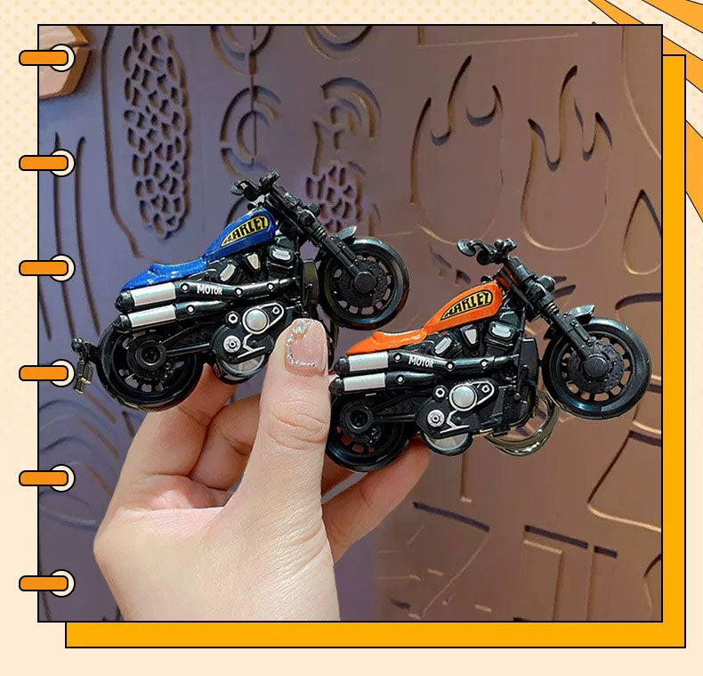 Miniature Alloy Cruiser Motorcycle Pull-Back Toys Keychain Gifts 4 Colours