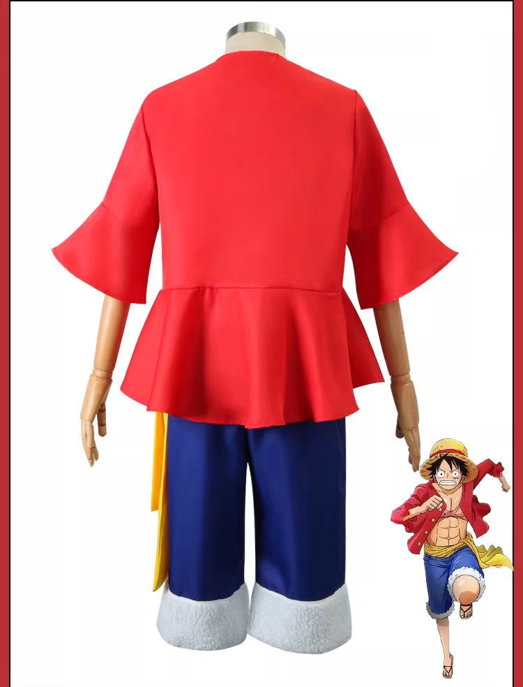 Cosplay One Piece Monkey D. Luffy Costume Set XS-3XL Unisex Adult & Kids