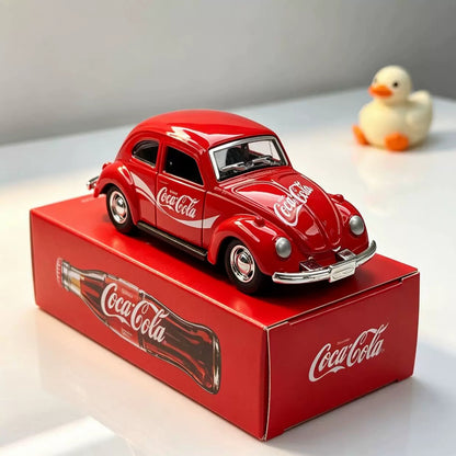 Collectables Diecast Coca-Cola Volkswagen Classic Beetle Car & Bus Set 1:36 Pull Back