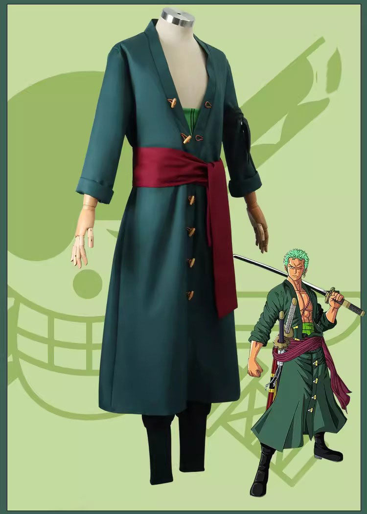 Cosplay One Piece Roronoa Zoro Costume Set XS-3XL Unisex Adult