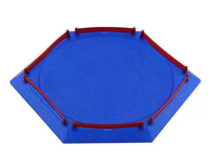 Spinning Top Battles Hexagonal Arena Stadium Platform 31x21 cm Blue