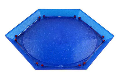 Spinning Top Battles Hexagonal Arena Stadium Platform 31x21 cm Blue