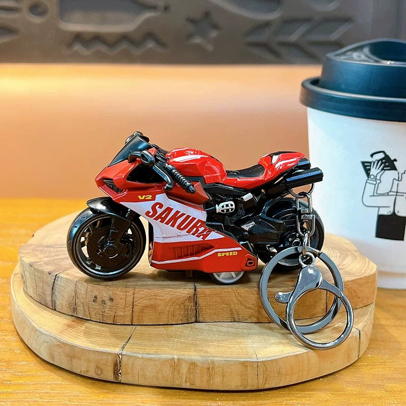 Miniature Sakura Speed V2 Sports Bikes Motorcycle Pull-Back Toys Keychain Gifts 4 Colours