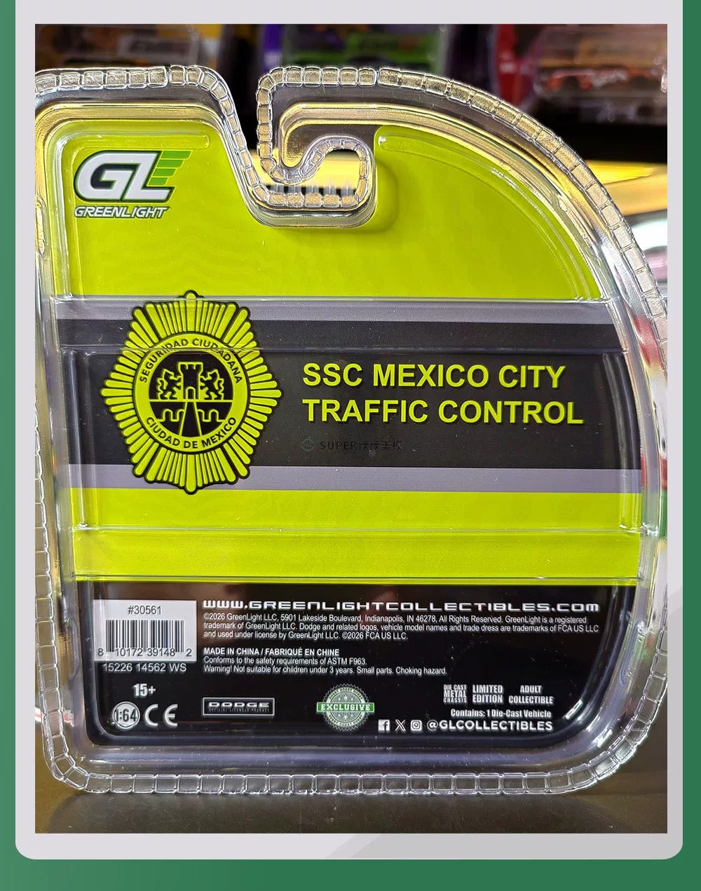 Collectables Greenlight 1:64 2022 Dodge Charger Mexico City Traffic Control Police (Tránsito SSC) Diecast Model Car
