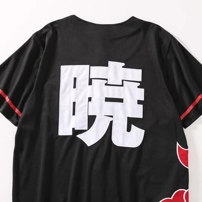 Naruto Shippuden Akatsuki Baseball Jersey XS-M UNISEX