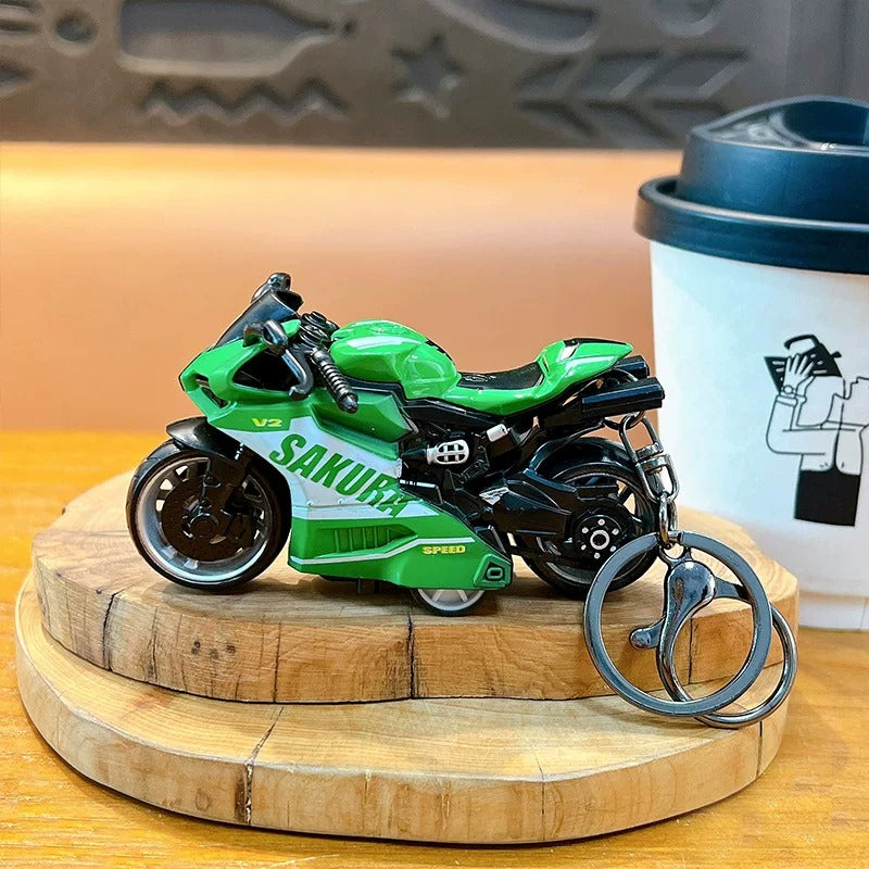 Miniature Sakura Speed V2 Sports Bikes Motorcycle Pull-Back Toys Keychain Gifts 4 Colours