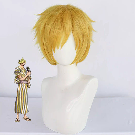 Cosplay One Piece Vinsmoke Sanji Costume Wig Size Free Unisex
