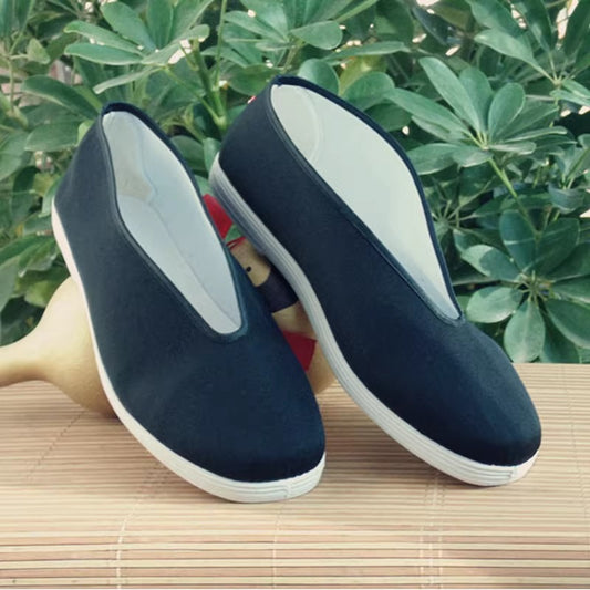 Cosplay The King Of Fighters KOF Chin Gentsai Costume Traditional Chinese Old Beijing Cotton Shoes Size 35-46 Black