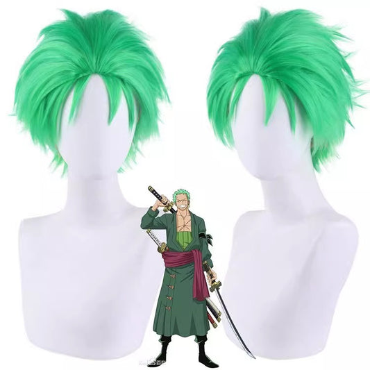 Cosplay One Piece Roronoa Zoro Costume Wig Size Free Unisex
