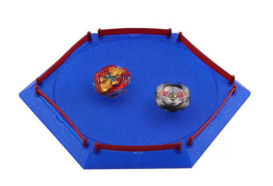 Spinning Top Battles Hexagonal Arena Stadium Platform 31x21 cm Blue