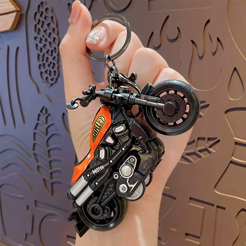 Miniature Alloy Cruiser Motorcycle Pull-Back Toys Keychain Gifts 4 Colours