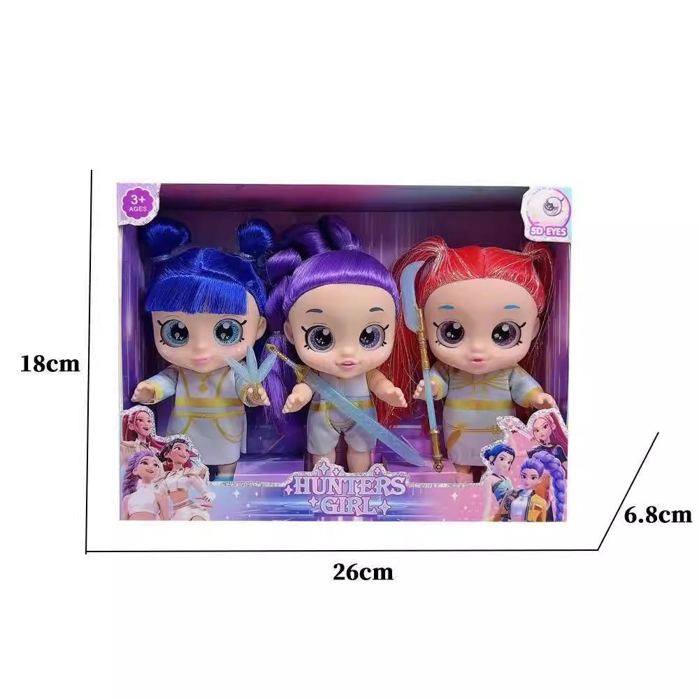 K-POP DEMON HUNTERS 5D EYES ACTION FIGURE SET 18 CM Music Features Rumi/Mira/Zoey