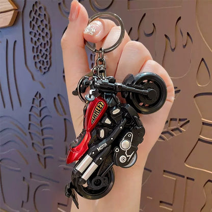 Miniature Alloy Cruiser Motorcycle Pull-Back Toys Keychain Gifts 4 Colours