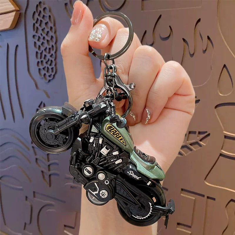 Miniature Alloy Cruiser Motorcycle Pull-Back Toys Keychain Gifts 4 Colours