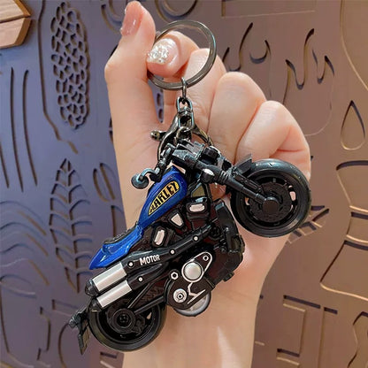 Miniature Alloy Cruiser Motorcycle Pull-Back Toys Keychain Gifts 4 Colours